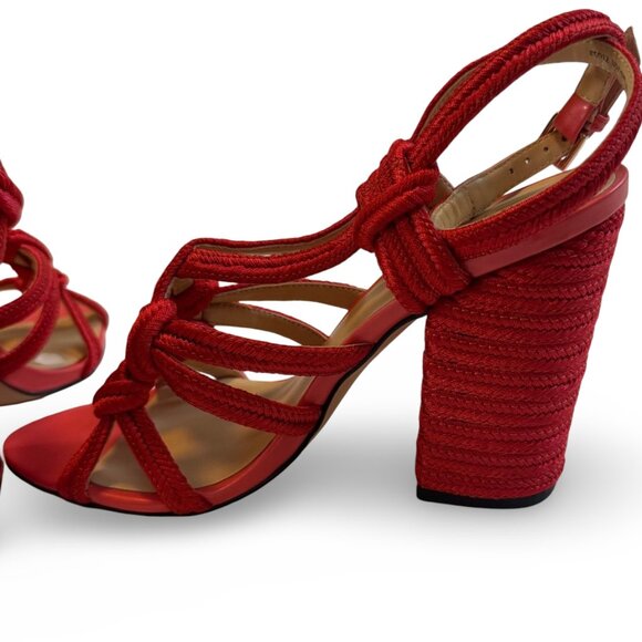 NWOT Cabi Tiptoe Sandal – Red Hibiscus – Women’s Size 7 – Rope Block Heel - Picture 9 of 12